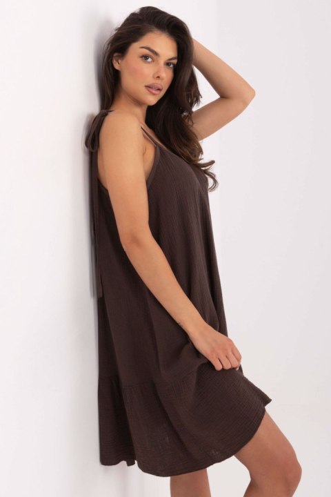 Sukienka Model TW-SK-BI-12-1196.97 Dark Brown - Och Bella Och Bella Sukienka Model TW-SK-BI-12-1196.97 Dark Brown - Och Bella Och Bella