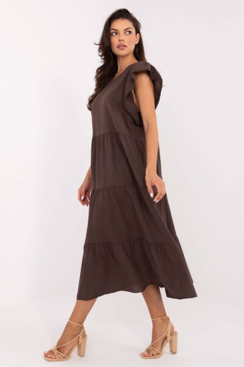Sukienka Model TW-SK-BI-6-2172.96 Dark Brown - Och Bella Och Bella Sukienka Model TW-SK-BI-6-2172.96 Dark Brown - Och Bella Och Bella