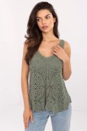 Bluzka Model MI-BZ-9006.75 Khaki - Italy Moda Italy Moda Bluzka Model MI-BZ-9006.75 Khaki - Italy Moda Italy Moda