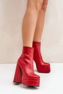 Botki Model Selahra JA-26 Red - Step in style Step in style Botki Model Selahra JA-26 Red - Step in style Step in style