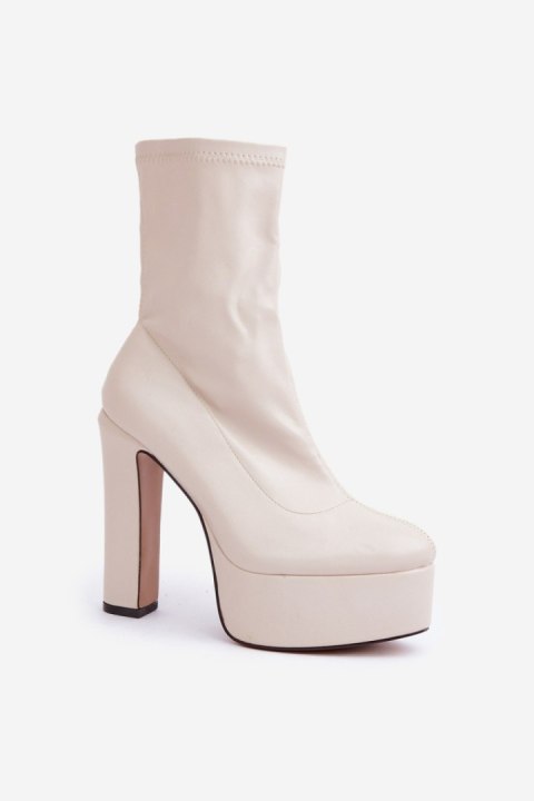 Botki Model Tennira C-243 Light Beige - Step in style Step in style Botki Model Tennira C-243 Light Beige - Step in style Step in style