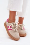 Buty Sportowe Model Cavira GD-XF-204 Beige/Pink - Step in style Step in style Buty Sportowe Model Cavira GD-XF-204 Beige/Pink - Step in style Step in style