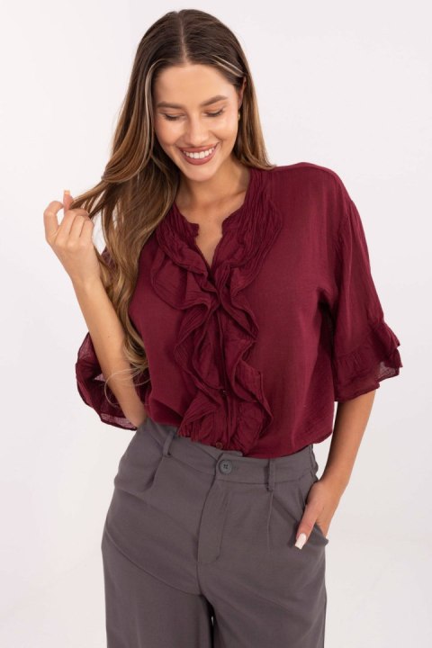 Koszula Damska Model MI-KS-92224.95 Bordo - Italy Moda Italy Moda