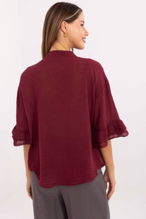 Koszula Damska Model MI-KS-92224.95 Bordo - Italy Moda Italy Moda Koszula Damska Model MI-KS-92224.95 Bordo - Italy Moda Italy Moda