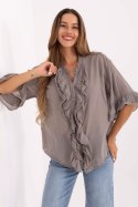 Koszula Damska Model MI-KS-92224.95 Dark Beige - Italy Moda Italy Moda