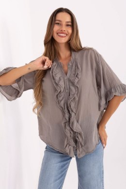 Koszula Damska Model MI-KS-92224.95 Dark Beige - Italy Moda Italy Moda