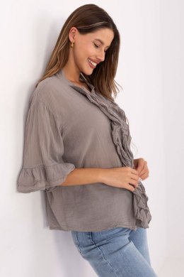 Koszula Damska Model MI-KS-92224.95 Dark Beige - Italy Moda Italy Moda
