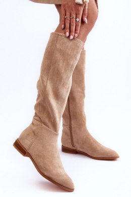 Kozaki Model Eelin MV318 Beige Zamsz - Step in style Step in style