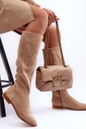Kozaki Model Eelin MV318 Beige Zamsz - Step in style Step in style Kozaki Model Eelin MV318 Beige Zamsz - Step in style Step in style