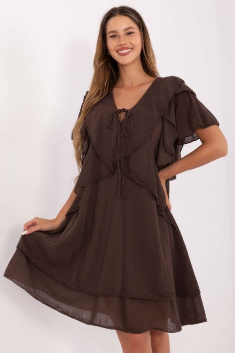 Sukienka Model MI-SK-102128.61 Dark Brown - Italy Moda Italy Moda