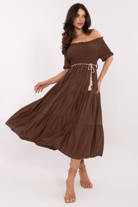 Sukienka Model MI-SK-A2609.96 Brown - Italy Moda Italy Moda Sukienka Model MI-SK-A2609.96 Brown - Italy Moda Italy Moda