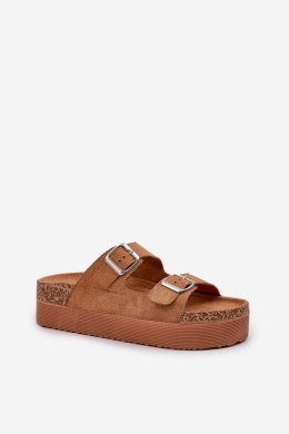 Sandał Klapki Model Aramia 24SD21-7310 Camel - Step in style Step in style