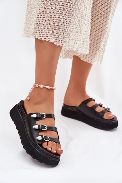 Sandał Klapki Model Nimiotte H-11 Black - Step in style Step in style