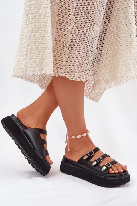 Sandał Klapki Model Nimiotte H-11 Black - Step in style Step in style Sandał Klapki Model Nimiotte H-11 Black - Step in style Step in style