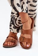 Sandał Klapki Model Vesina WD302 Camel - Step in style Step in style