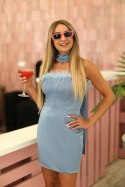 Sukienka Model Bruna Blue Połysk - Jersa Jersa Sukienka Model Bruna Blue Połysk - Jersa Jersa