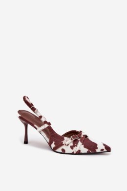 Szpilki Model Ravira QQ-201 White/Brown - Step in style Step in style