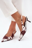 Szpilki Model Talira P-1405 Brown/White - Step in style Step in style Szpilki Model Talira P-1405 Brown/White - Step in style Step in style