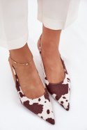 Szpilki Model Talira P-1405 Brown/White - Step in style Step in style Szpilki Model Talira P-1405 Brown/White - Step in style Step in style