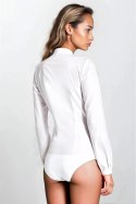 Biała koszula body bez kołnierzyka K55 White - Nife Nife