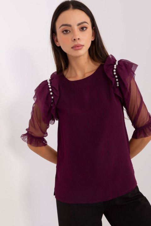 Bluzka Model LK-BZ-506682.26P Dark Violet - Lakerta Lakerta Bluzka Model LK-BZ-506682.26P Dark Violet - Lakerta Lakerta