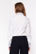 Koszula z wzorzystymi wstawkami K85 White - Nife Nife