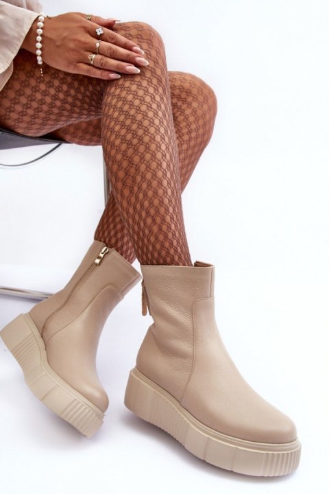 Botki Model Lemar Jenefer 60369 Beige - Step in style Step in style Botki Model Lemar Jenefer 60369 Beige - Step in style Step in style