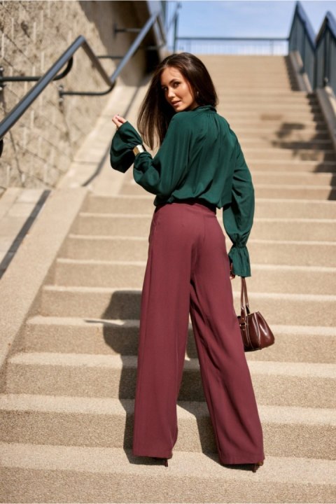 Spodnie Damskie Model Viana BOR SPD0047 Bordo - Roco Fashion Roco Fashion Spodnie Damskie Model Viana BOR SPD0047 Bordo - Roco Fashion Roco Fashion