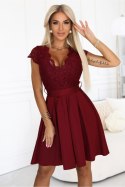Sukienka Model Anna 242-5 Bordo - Numoco Numoco Sukienka Model Anna 242-5 Bordo - Numoco Numoco