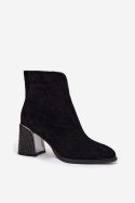 Botki Model Vinceza 66801 Black Zamsz - Step in style Step in style