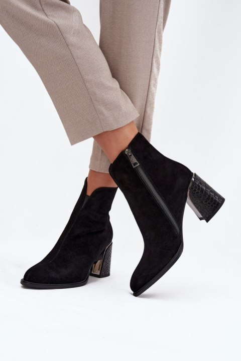 Botki Model Vinceza 66801 Black Zamsz - Step in style Step in style Botki Model Vinceza 66801 Black Zamsz - Step in style Step in style