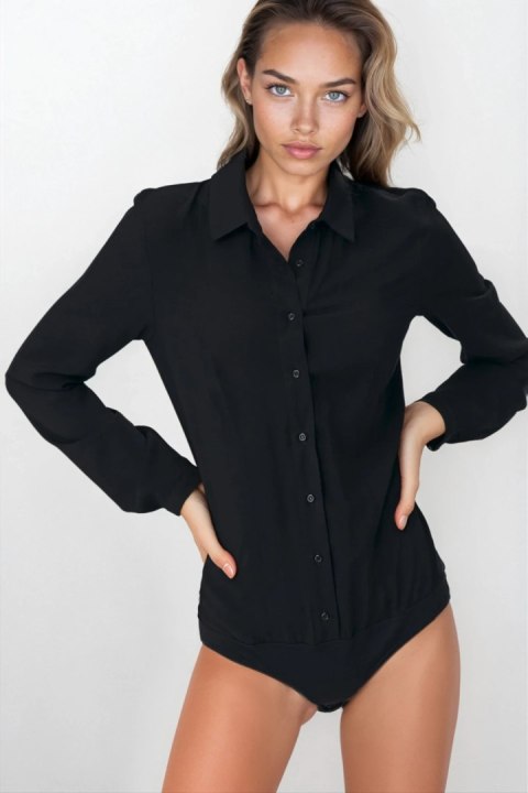 Czarna koszula body B164 Black - Nife Nife Czarna koszula body B164 Black - Nife Nife