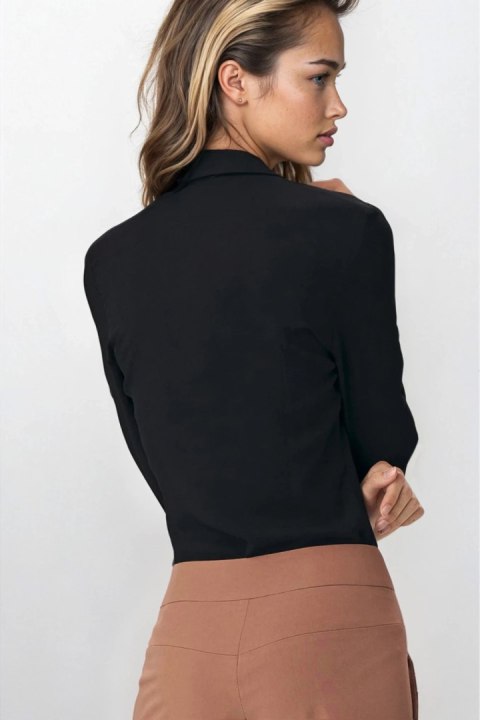 Czarna koszula body B164 Black - Nife Nife Czarna koszula body B164 Black - Nife Nife