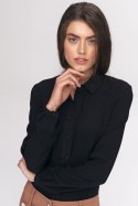 Czarna koszula body B164 Black - Nife Nife Czarna koszula body B164 Black - Nife Nife