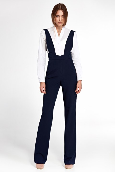 Granatowy kombinezon z szelkami KM19 Navy - Nife Nife Granatowy kombinezon z szelkami KM19 Navy - Nife Nife