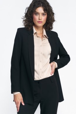 Klasyczna niezapinana czarna marynarka Z74 Black - Nife Nife