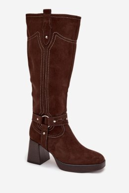 Kozaki Model Alessara 1825 Czekolada - Step in style Step in style