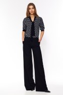Spodnie Czarne spodnie palazzo SD95 Black - Nife Nife