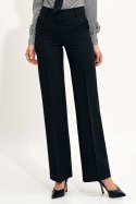 Spodnie Czarne spodnie typu wide leg SD108 Black - Nife Nife Spodnie Czarne spodnie typu wide leg SD108 Black - Nife Nife