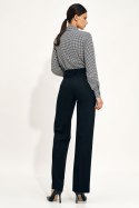 Spodnie Czarne spodnie typu wide leg SD108 Black - Nife Nife Spodnie Czarne spodnie typu wide leg SD108 Black - Nife Nife