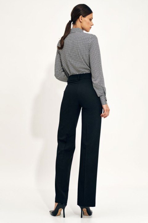 Spodnie Czarne spodnie typu wide leg SD108 Black - Nife Nife Spodnie Czarne spodnie typu wide leg SD108 Black - Nife Nife