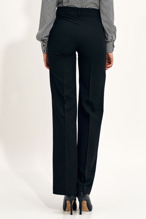 Spodnie Czarne spodnie typu wide leg SD108 Black - Nife Nife Spodnie Czarne spodnie typu wide leg SD108 Black - Nife Nife