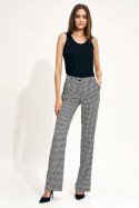 Spodnie typu flare w pepitkę SD97 Pepitka - Nife Nife Spodnie typu flare w pepitkę SD97 Pepitka - Nife Nife