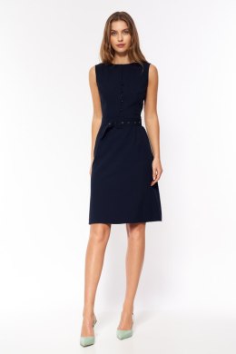 Sukienka Granatowa elegancka sukienka bez rękawów S263 Navy - Nife Nife