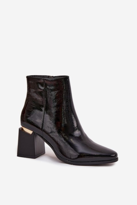 Botki Model Brivelle 7607-1 Black Lakier - Step in style Step in style Botki Model Brivelle 7607-1 Black Lakier - Step in style Step in style
