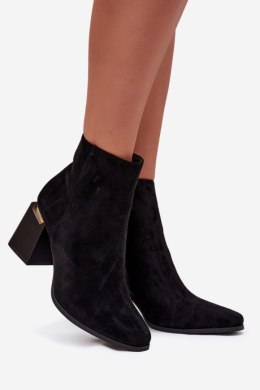 Botki Model Brivelle 7607-2 Black Zamsz - Step in style Step in style