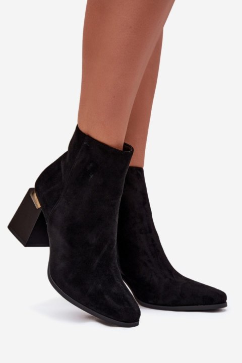 Botki Model Brivelle 7607-2 Black Zamsz - Step in style Step in style