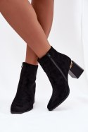 Botki Model Brivelle 7607-2 Black Zamsz - Step in style Step in style