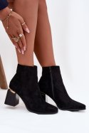 Botki Model Brivelle 7607-2 Black Zamsz - Step in style Step in style