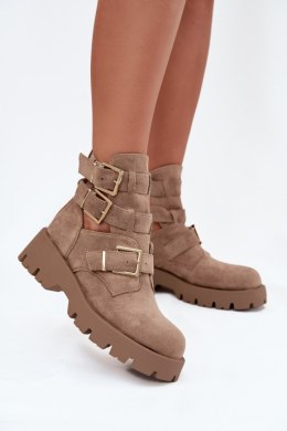 Botki Model Helisse 7631A Beige Zamsz - Step in style Step in style